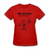 Personalized Mr Bitcoin Satoshi Design Cotton Women Vogue Small T-shirt Red
